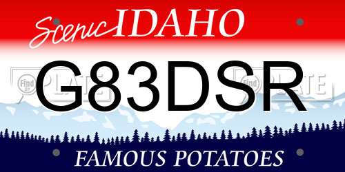 G83DSR Idaho License Plate