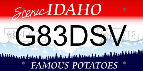 G83DSV Idaho License Plate