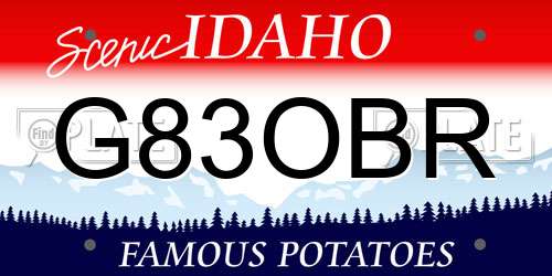 G83OBR Idaho License Plate