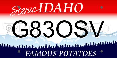 G83OSV Idaho License Plate