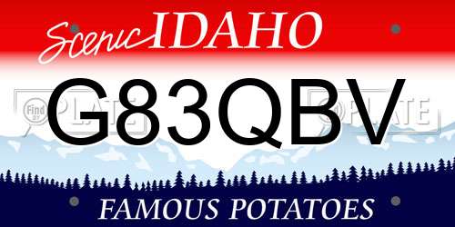 G83QBV Idaho License Plate