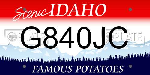G840JC Idaho License Plate