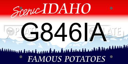 G846IA Idaho License Plate