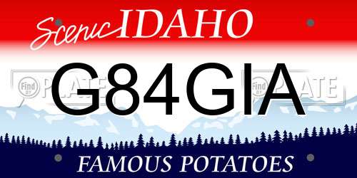 G84GIA Idaho License Plate