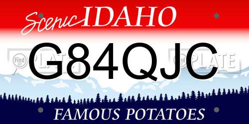 G84QJC Idaho License Plate