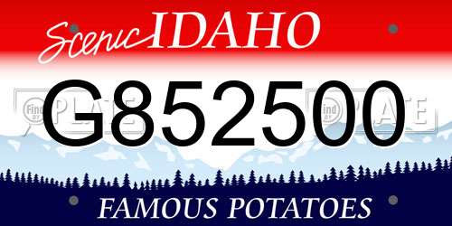 G852500 Idaho License Plate