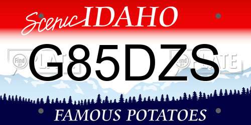 G85DZS Idaho License Plate