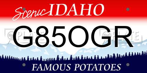 G85OGR Idaho License Plate
