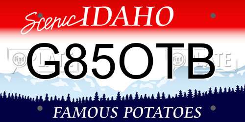 G85OTB Idaho License Plate
