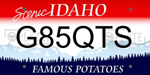 G85QTS Idaho License Plate