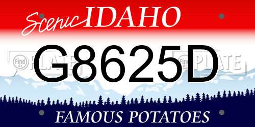 G8625D Idaho License Plate