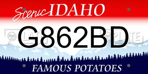 G862BD Idaho License Plate