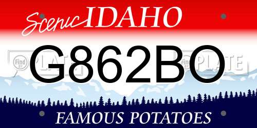 G862BO Idaho License Plate
