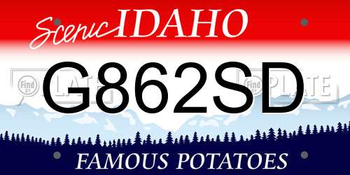 G862SD Idaho License Plate