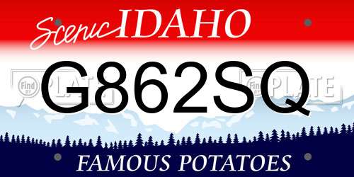 G862SQ Idaho License Plate