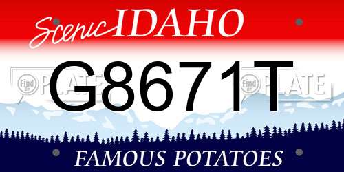 G8671T Idaho License Plate