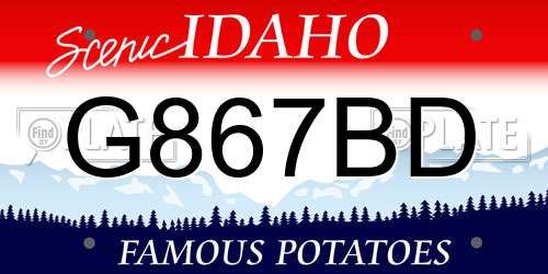 G867BD Idaho License Plate