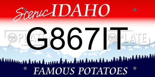 G867IT Idaho License Plate