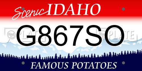 G867SO Idaho License Plate