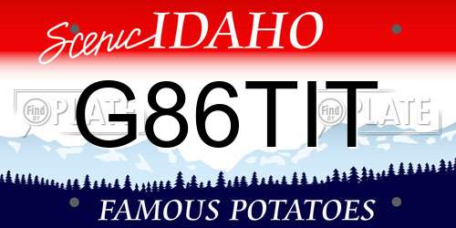 G86TIT Idaho License Plate