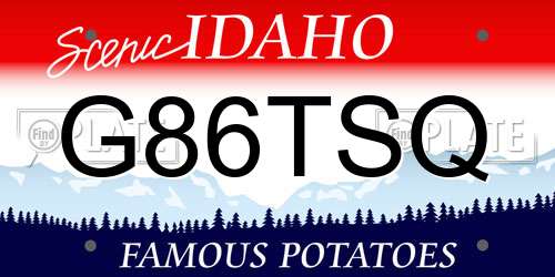 G86TSQ Idaho License Plate