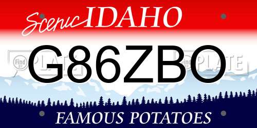 G86ZBO Idaho License Plate