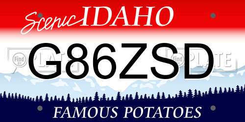 G86ZSD Idaho License Plate