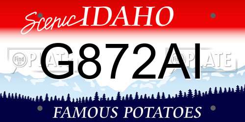 G872AI Idaho License Plate
