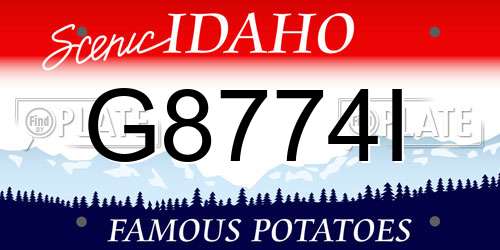 G8774I Idaho License Plate
