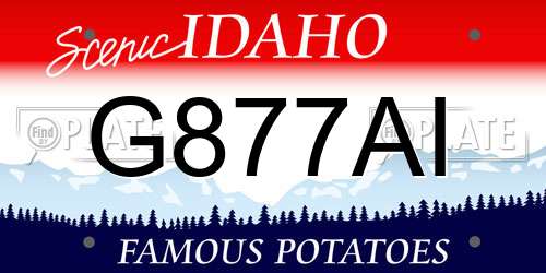 G877AI Idaho License Plate