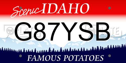 G87YSB Idaho License Plate