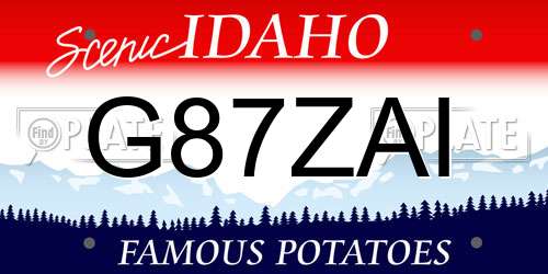 G87ZAI Idaho License Plate