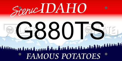 G880TS Idaho License Plate