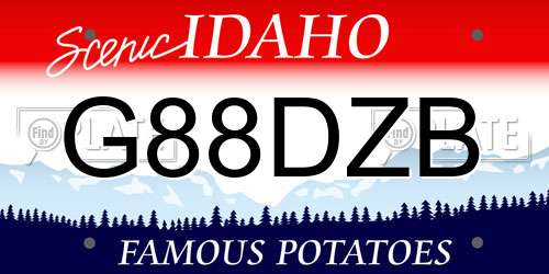 G88DZB Idaho License Plate
