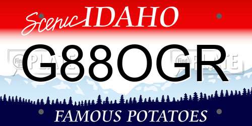 G88OGR Idaho License Plate