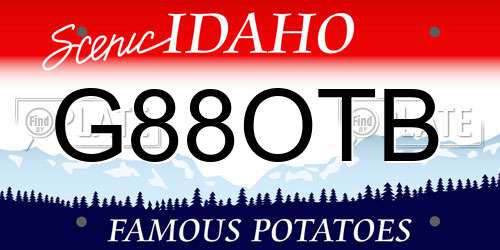 G88OTB Idaho License Plate