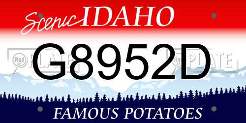 G8952D Idaho License Plate