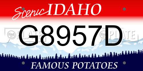 G8957D Idaho License Plate
