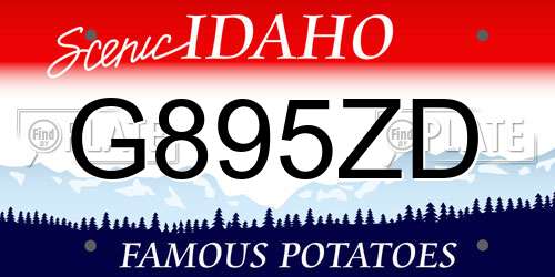 G895ZD Idaho License Plate