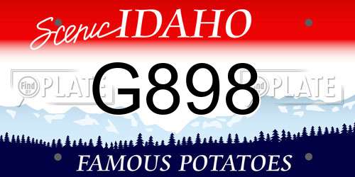 G898 Idaho License Plate