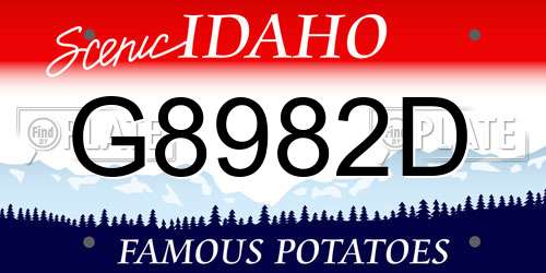 G8982D Idaho License Plate