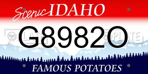G8982O Idaho License Plate