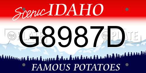 G8987D Idaho License Plate
