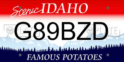 G89BZD Idaho License Plate