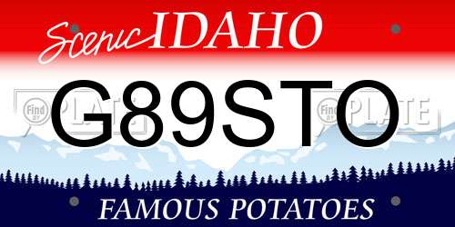 G89STO Idaho License Plate