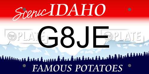 G8JE Idaho License Plate