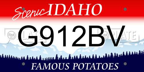 G912BV Idaho License Plate