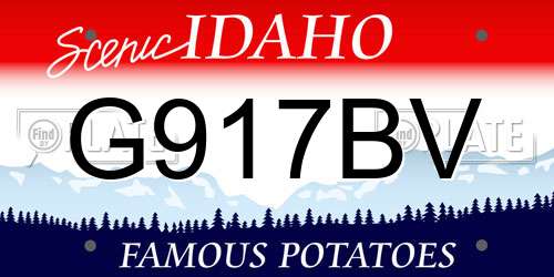 G917BV Idaho License Plate