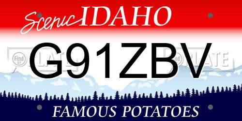 G91ZBV Idaho License Plate