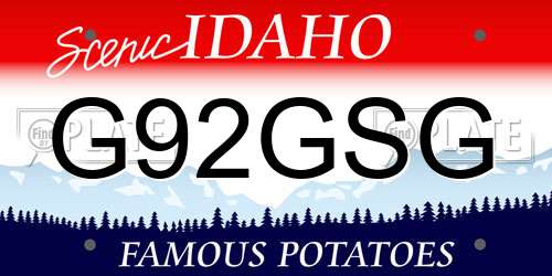 G92GSG Idaho License Plate